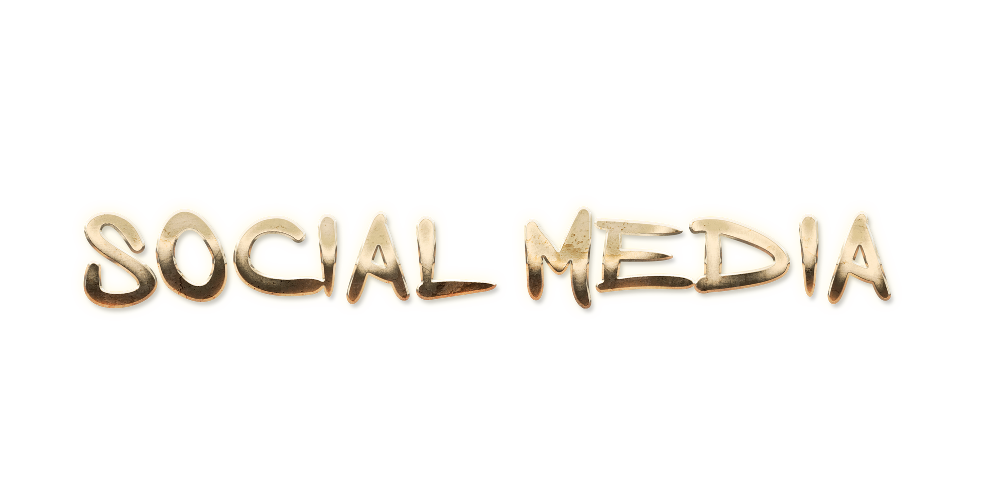 WORD SOCIAL MEDIA gold text effects art typography PNG images free